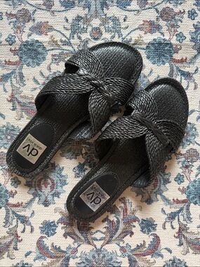 Dolce Vita Black Braided Slide Sandals